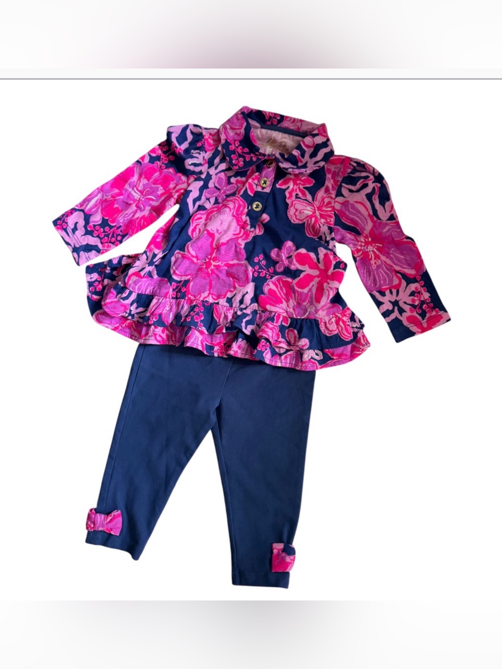 Lilly Pulitzer Little Girls Tunic Top & Legging Set (2 pieces). Sz 6-12 mos  NWT